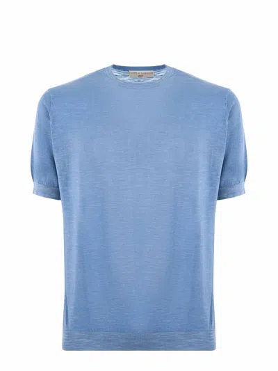 Filippo De Laurentiis T-shirt In Cotton Thread In Clear Blue
