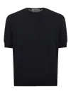 Filippo De Laurentiis Short Sleeves Round Neck Sweater In Black