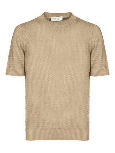 Filippo De Laurentiis Textured Short-sleeve Knit T-shirt In Neutral