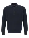 Filippo De Laurentiis Three-button Ribbed Polo Shirt In Blue