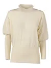 Filippo De Laurentiis Turtleneck Puff-sleeve Sweater In White