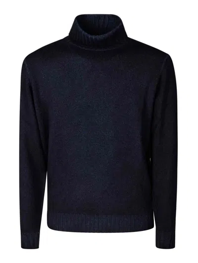 Filippo De Laurentiis Turtleneck Wool Cashmere In Navy Cloud