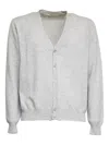 Filippo De Laurentiis V-neck Crew-neck Cardigan In Gray