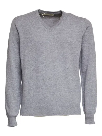 Filippo De Laurentiis V-neck Long-sleeve Sweater In Gray