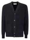 Filippo De Laurentiis V-neck Wool Cardigan In Black