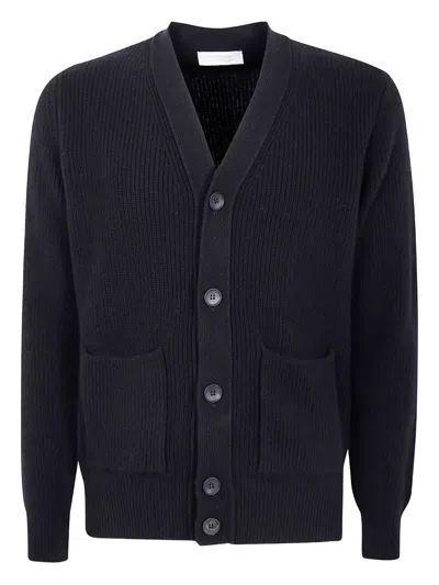 Filippo De Laurentiis V-neck Wool Cardigan In Black