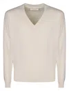 Filippo De Laurentiis V Neck Wool Cashmere In Optic White