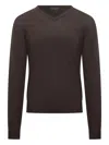 Filippo De Laurentiis V-neck Wool Sweater In Brown