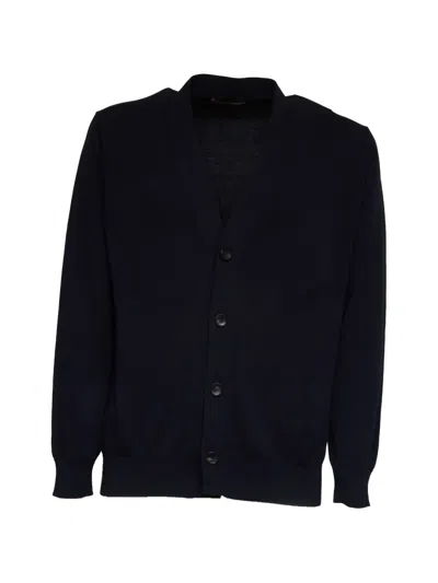 Filippo De Laurentiis V-neck Ribbing Cardigan In Black