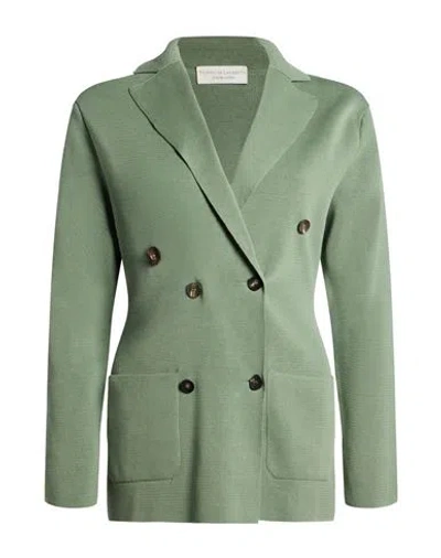 Filippo De Laurentiis Woman Blazer Sage Green Size M Cotton