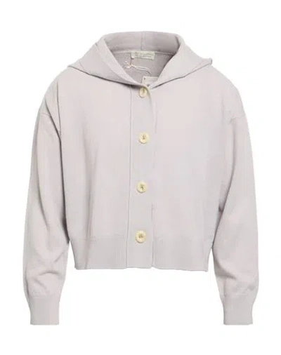 Filippo De Laurentiis Woman Cardigan Light Grey Size M Merino Wool, Silk, Cashmere In Gray