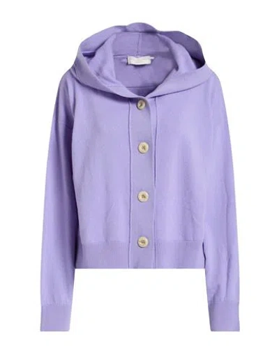 Filippo De Laurentiis Woman Cardigan Lilac Size Xl Cashmere In Purple