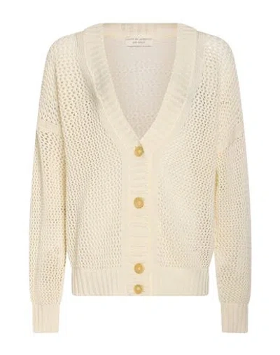 Filippo De Laurentiis Woman Cardigan White Size S Cotton In Neutral