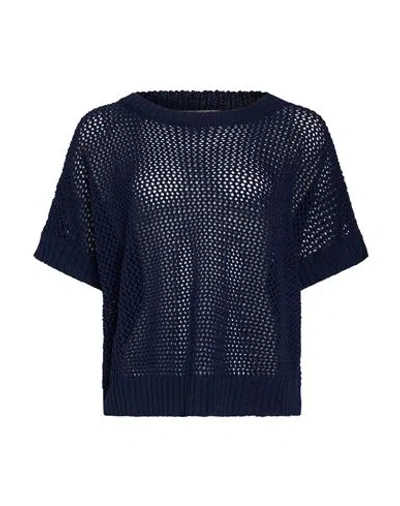 Filippo De Laurentiis Woman Sweater Navy Size Xs Cotton In Blue