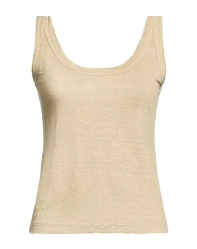 Filippo De Laurentiis Woman Tank Top Beige Size Xs Linen, Elastane In Neutral