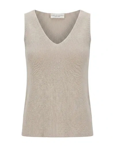 Filippo De Laurentiis Woman Top Light Grey Size Xs Cotton In Brown