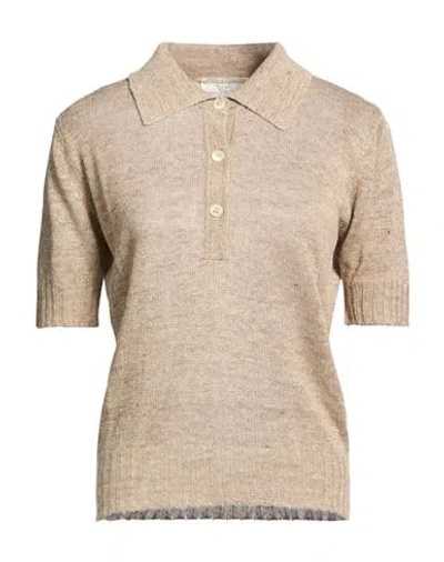 Filippo De Laurentiis Woman T-shirt Beige Size S Linen, Silk In Nude