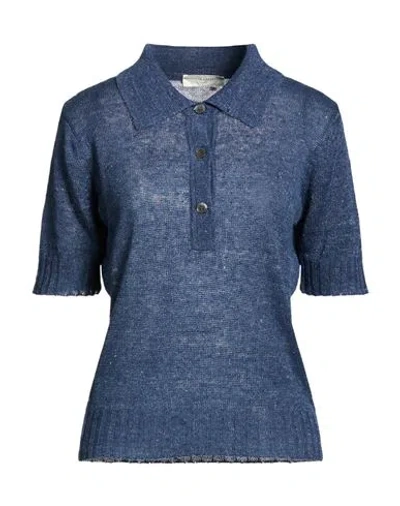 Filippo De Laurentiis Woman T-shirt Navy Size S Linen, Silk In Animal Print