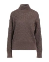 Filippo De Laurentiis Woman Turtleneck Khaki Size M Superkid Mohair, Polyamide, Wool