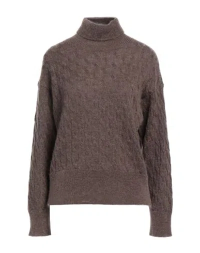 Filippo De Laurentiis Woman Turtleneck Khaki Size M Superkid Mohair, Polyamide, Wool