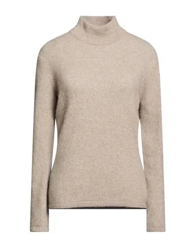 Filippo De Laurentiis Woman Turtleneck Taupe Size Xl Cashmere, Silk, Polyester In Gray