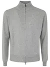 Filippo De Laurentiis Full Zipped Sweater Wool Cashmere In Grey