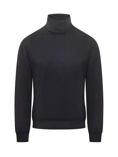 Filippo De Laurentiis Wool Turtleneck Sweater In Mini Fit In Black