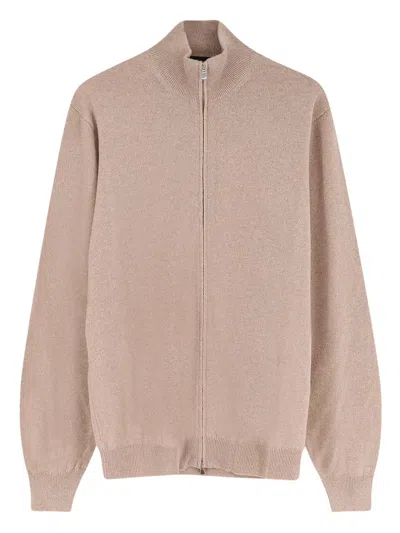 Filippo De Laurentiis Zip-fastening Cardigan In Neutral