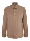 Filippo De Laurentis Button-up Long-sleeve Shirt With Classic Collar In Brown