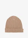 Filippo De Laurentis Cashmere Beanie Hat In Brown