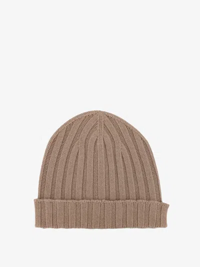 Filippo De Laurentis Cashmere Beanie Hat In Brown
