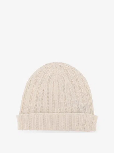 Filippo De Laurentis Cashmere Beanie Hat In Neutral
