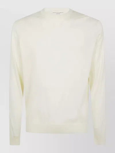 Filippo De Laurentis Cotton Fine-knit Long-sleeve Crew-neck Jumper In White