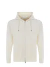 Filippo De Laurentis Double-zippered Cotton Yarn Hoodie In White