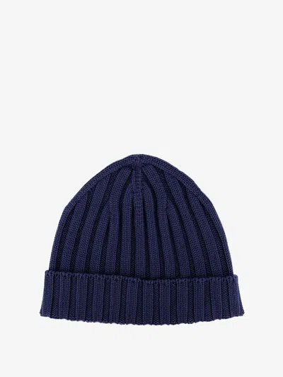 Filippo De Laurentis Merino Wool Beanie Hat In Black