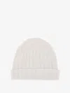 Filippo De Laurentis Merino Wool Beanie Hat In White