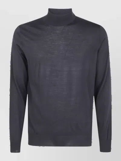 Filippo De Laurentis Merino Wool Mock Turtleneck Jumper In Blue