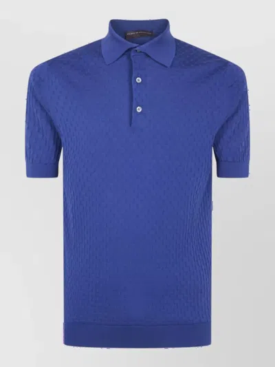 Filippo De Laurentis Short-sleeve Polo Shirt In Blue