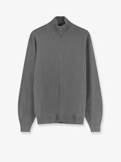 Filippo De Laurentis Superfine Merino Wool And Cashmere Cardigan In Gray