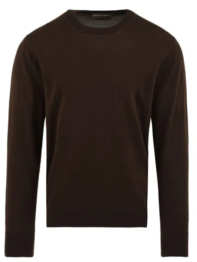 Filippo De Laurentis Sweaters In Brown