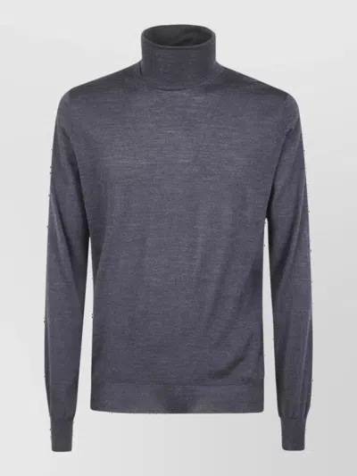 Filippo De Laurentis Turtleneck Wool Jumper In Gray
