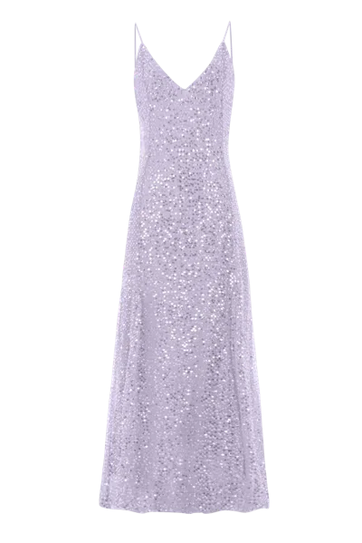 F.ilkk Lilac Sequined Dress In Blue