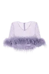 F.ILKK LILAC SEQUINED FEATHER TOP