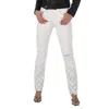 Filles À Papa Embellish Crystal Checkerboard Pants In White