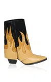 Filles À Papa Fire Fold Over Leather Low Western Boots In Multi