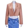 Filles À Papa Filles A Papa Ladies Camel Crepe Cropped Tailor Jack In Camel