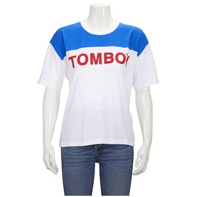 FILLES À PAPA FILLES A PAPA JERSEY T-SHIRT WHITE/BLUE WITH TOMBOY