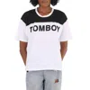 Filles À Papa Ladies Jersey T-shirt With Tomboy Print In White