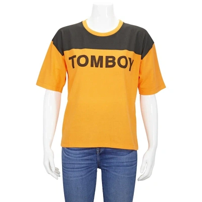Filles À Papa Filles A Papa Ladies Orange/black Jersey T-shirt With Tomboy