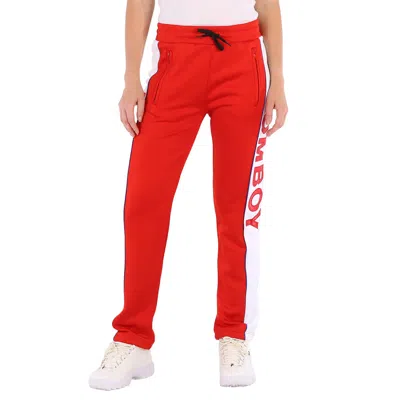 FILLES À PAPA LADIES RED FLEECE OVERSIZED TRACKSUIT PANTS, BRAND SIZE 3 (LARGE)